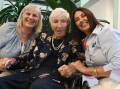 Elda Bortolin turned 99 on April 24 and shares her birthday with niece Debbie Elliott and granddaughter Lisa Love. Picture by Cathy Adams