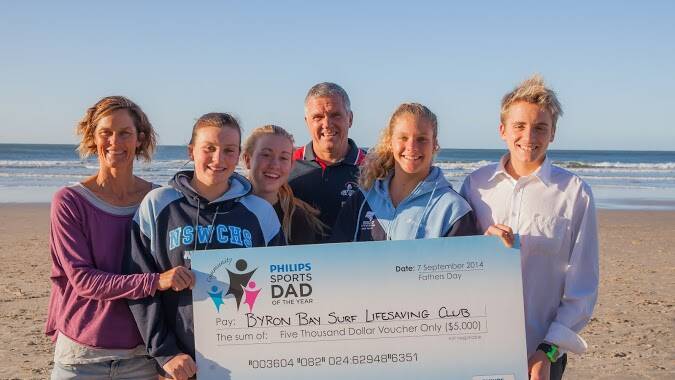 Gary Timperley from Byron Bay Surf Lifesaving Club was the first ever winner of the sports dad of the year competition in 2014. 