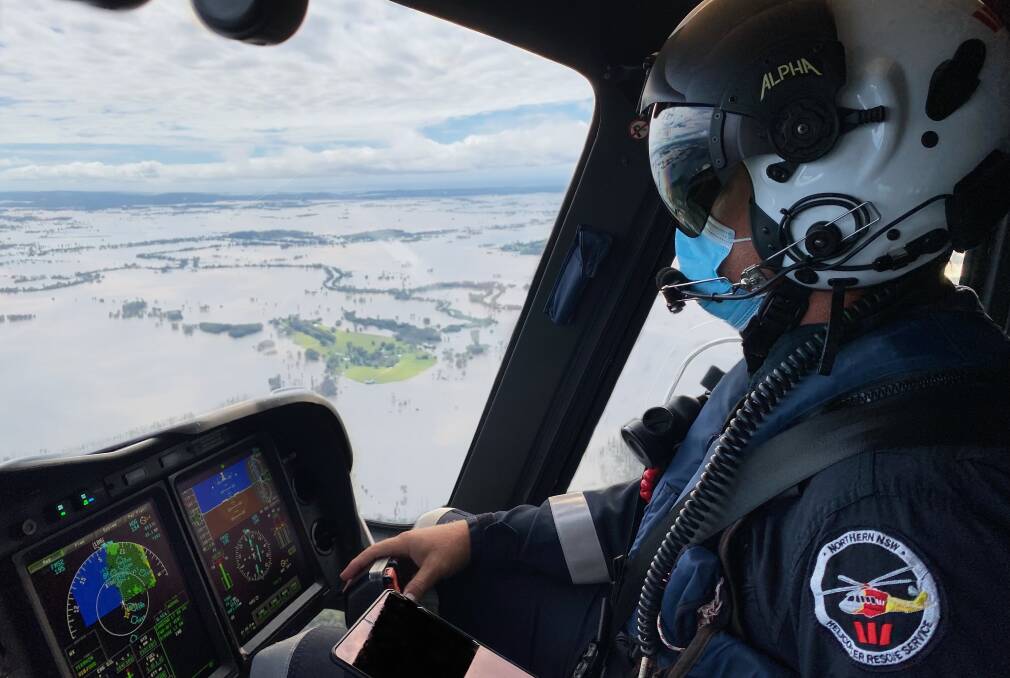 The Westpac Rescue chopper performed 50 missions in the immediate aftermath of the Lismore floods.