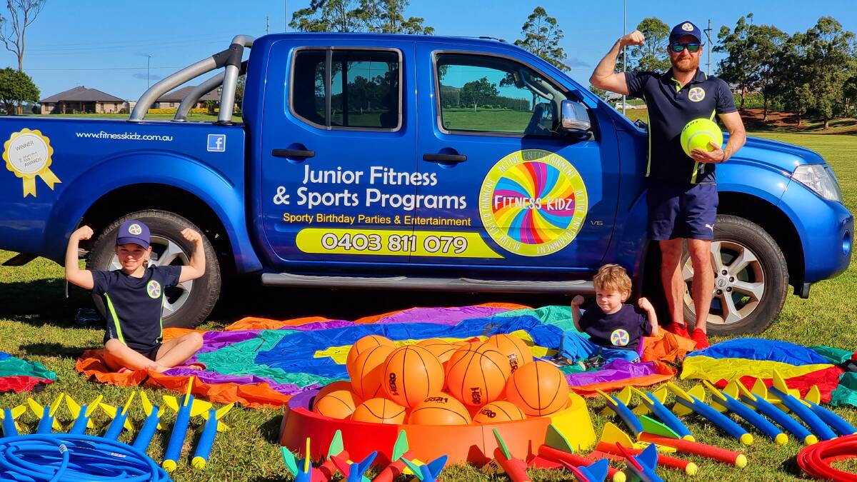 Brad Hick's Lismore-based business, Fitness Kidz, has been nominated for seven awards in the 2022 What's On 4 Kids National Awards. Picture: Supplied