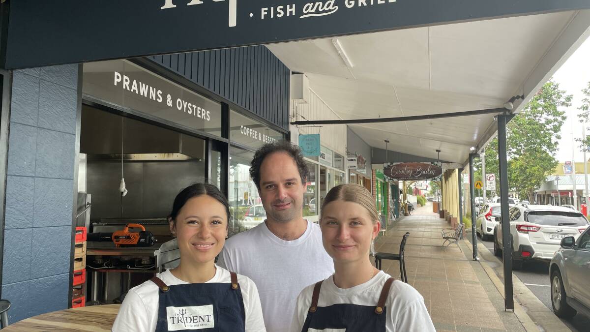 Mikala Karam, Chris Photiou and Haylie Kumpulainen at The Trident Fish and Grill in Alstonville. A second takeaway shop is coming to Lismore. Picture by Mitchell Craig.