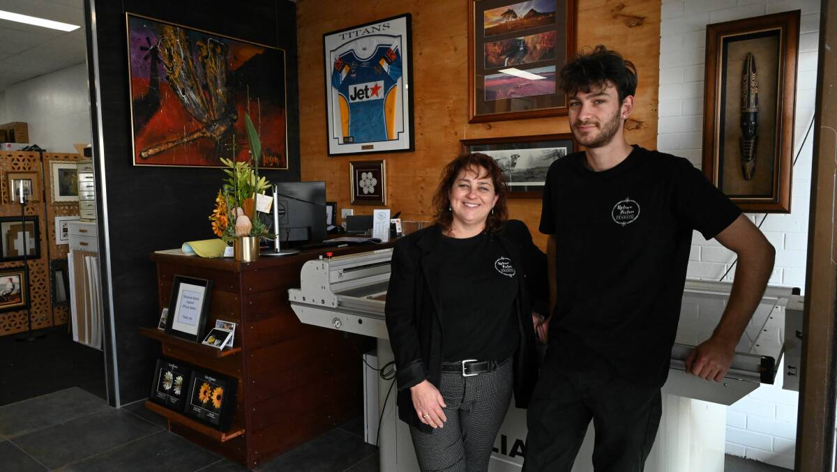 Penny Newman and Jake Greenhalgh have reopened Uptown Picture Framing in Alstonville. Picture by Cathy Adams