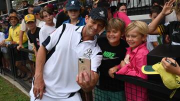 Homegrown cricket great Adam Gilchrist with fans at a community day at Oakes Oval last year. Picture by Cathy Adams