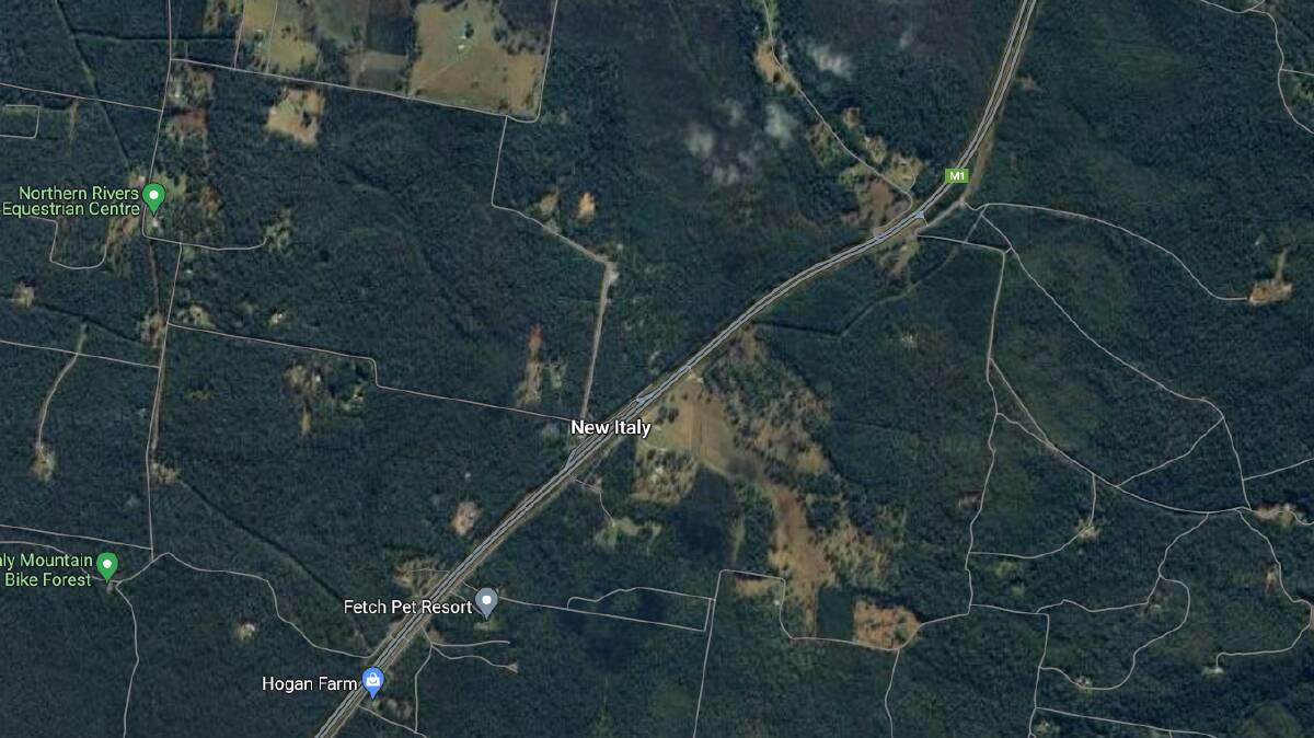 A driver has died in a crash on the Pacific Highway at New Italy. Picture by Google Maps