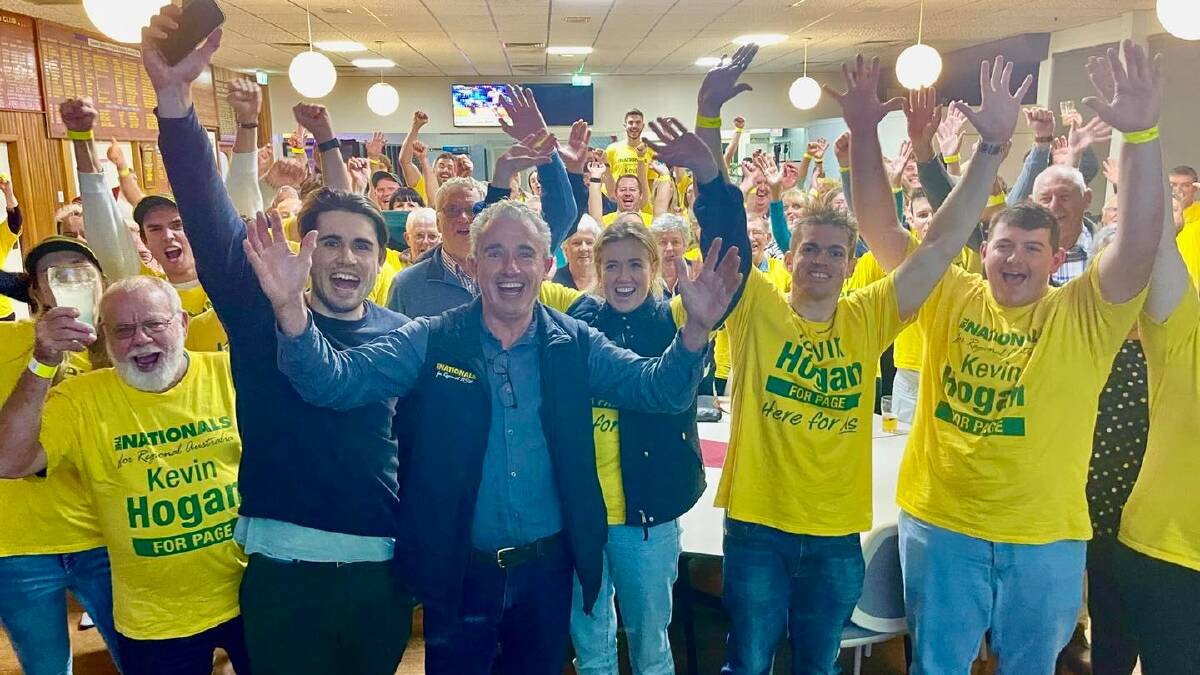 Kevin Hogan and his campaign team celebrate winning a third term in the seat of Page. Picture: Supplied