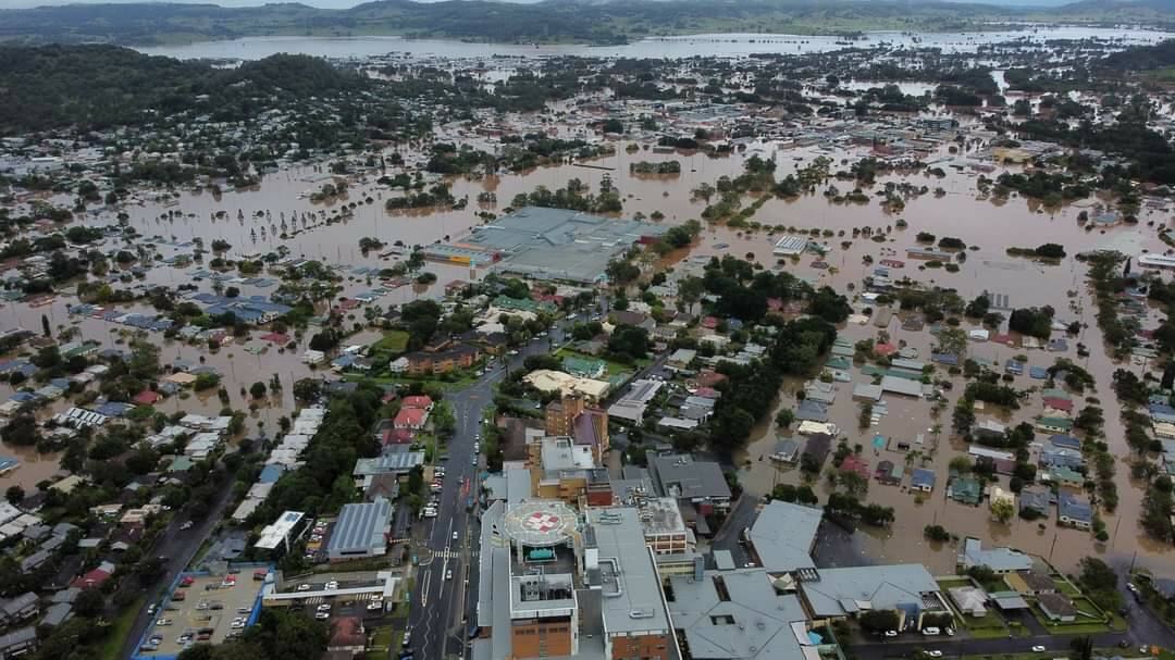 Floodwater inundated Lismore Square shops for the first time in its history when the unprecedented flood hit on February 28. Picture: Gabriel Reguiera.