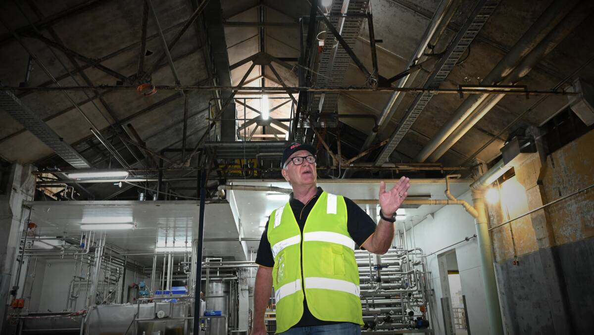 Norco General Manager of Operations Adrian Kings shows the inside the South Lismore ice cream factory after the flood. Picture: Cathy Adams