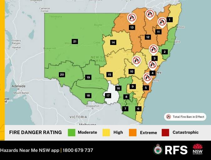 Total Fire Bans are in place across the Northern Tablelands. Picture by RFS