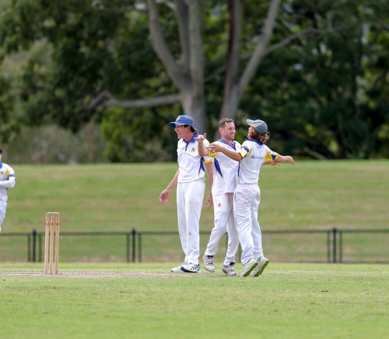 Brendan Mitchell celebrates a semi-final wicket with Brothers. They play in the final this weekend. Picture by Daniel Cohen/ DC Sports Photography.