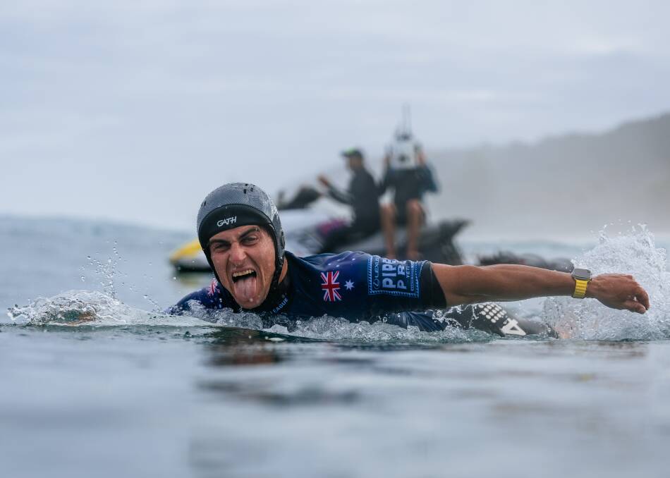 Callum Robson after his nine-point ride in Hawaii. Picture by WSL / Bielmann
