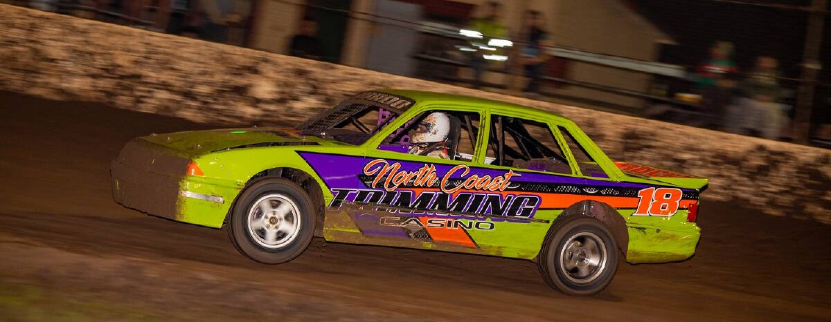 Lismore driver won the NSW title in his division at the Grafton Speedway. Picture: Butcher Photography.