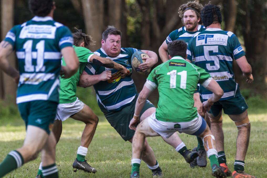 HOME STRETCH:: Lismore front-rower Pat Kelly carts the ball up against Lennox Head in Far North Coast Rugby Union on the weekend. The club has three homes games to finish the season. Picture: Ursula Bentley@CapturedAus.