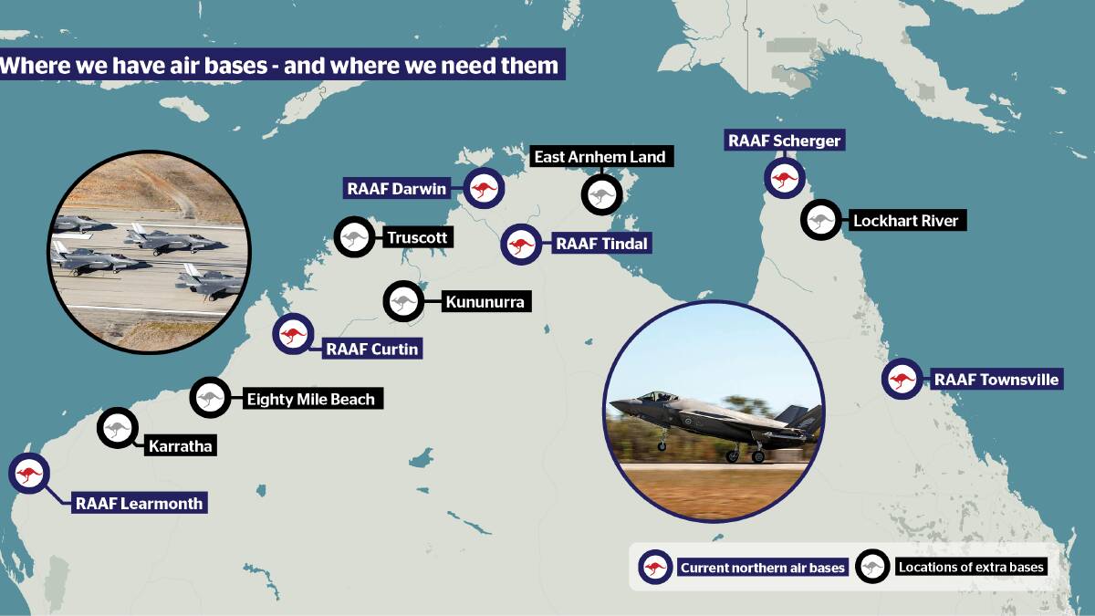 Where we have, and should have, air bases. Pictures ACM, supplied