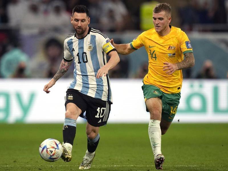 Socceroo Riley McGree cant wait to take on world champions Argentina, led by Lionel Messi, again. (AP PHOTO)