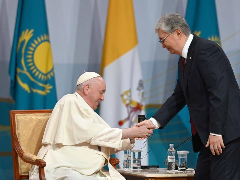 President Kassym-Jomart Tokayev has welcomed Pope Francis to Kazakhstan. (EPA PHOTO)