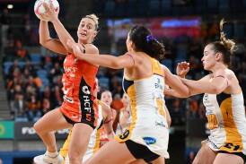 The Giants have scored a thrilling but controversial win over the Lightning in Sydney. (Bianca De Marchi/AAP PHOTOS)