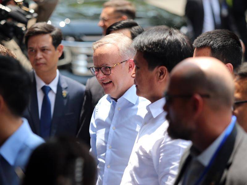 Prime Minister Anthony Albanese is in Hanoi for wide-ranging talks with Vietnamese leaders. (EPA PHOTO)
