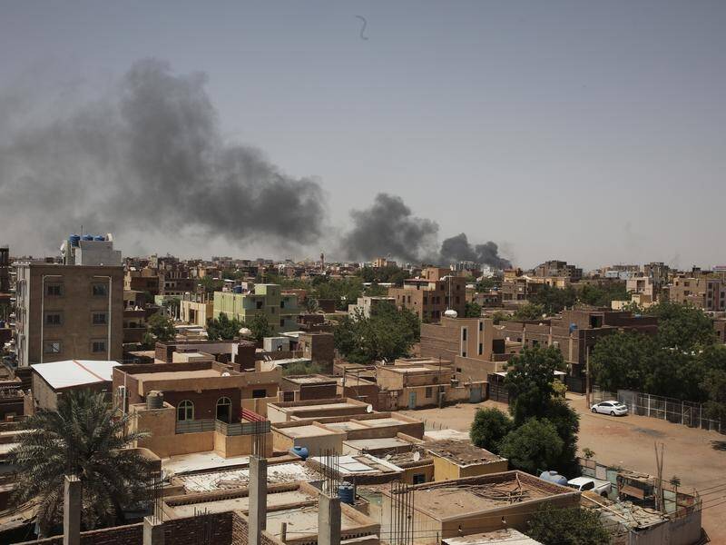 In the dying hours ahead of a brokered ceasefire, Sudan's army is still launching airstrikes. (AP PHOTO)