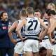 Coach Chris Scott is eyeing a second premiership with Geelong in his 12th year in charge. (Rob Prezioso/AAP PHOTOS)
