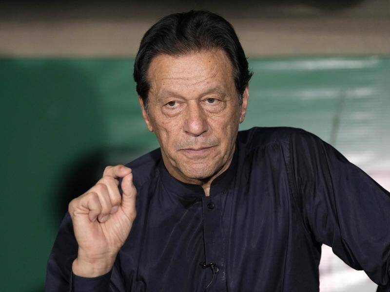 Former prime minister Imran Khan is embroiled in a confrontation with Pakistan's powerful military. (AP PHOTO)